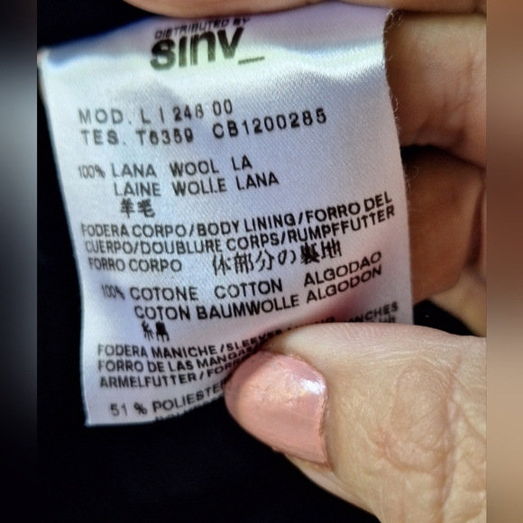 See By Chloe Womens Wool Black Three Button Collared Blazer Size 10 - Picture 5 of 7